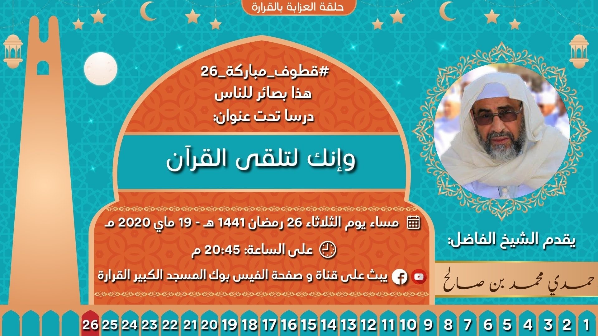 وإنك لتلقى القرآن